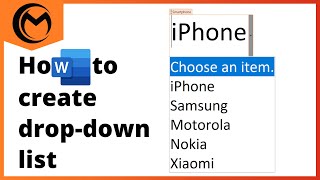 How to Create a DropDown list in Microsoft Word [upl. by Kirbie]