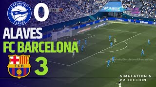 ALAVES 03 BARCELONA  LaLiga 2425  SimulaciónRecreación eFootball [upl. by Doowle308]