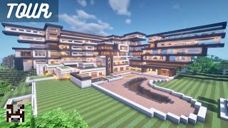 Minecraft HUGE MODERN MANSION TOUR [upl. by Drofnelg]