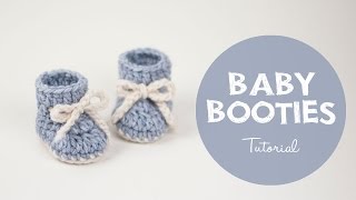 How To Make a Cute and Easy Baby Booties  Winter Snowflake  Croby Patterns [upl. by Cleland91]