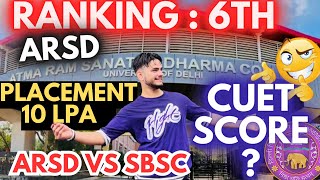 Atma ram sanatan dharma college  arsd  Cuet score 2023  placement cuet 2023 delhiuniversity [upl. by Haerdna]