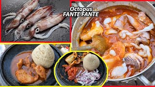 Cooking Authentic Octopus FANTE FANTE in GHANA  Traditional Fante fante Recipe with Tomato sauce [upl. by Ortiz828]