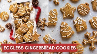 EGGLESS GINGERBREAD COOKIES NO EGGS NO MOLASSES  EASY CHRISTMAS COOKIES RECIPE WITH ICING [upl. by Eillime234]