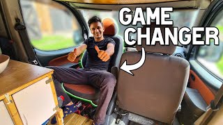 Spacehacking our micro camper Fiat Doblo swivel seat [upl. by Hama]