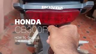 CB300R StepbyStep Guide How to Change the Battery on a Honda CB300R at Home [upl. by Enelehs685]