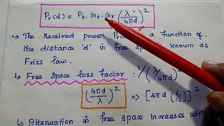 Free Space Propagation Model  Wireless Communication [upl. by Noffihc]