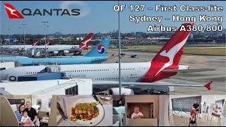 Qantas First Classlite Nov 2023  Sydney to Hong Kong QF 127  Airbus 380800 [upl. by Nilerual]