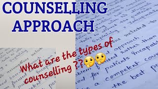 Types of counselling approachesmethods of counselling counselling approachesBSC nursingCET [upl. by Sirahc]