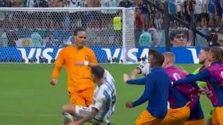 Argentina Virgil van Dijk Fight with Parades of Netherlands  WORLD CUP 2022 [upl. by Lemmor381]