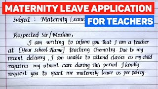 Maternity Leave Application For Teachers After Delivery  Maternity Leave Application For Teachers [upl. by Hecklau]