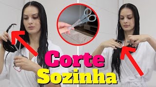 ✂ COMO CORTAR O CABELO SOZINHA Corte que deixa as pontas cheias Cut hair alone  DIY [upl. by Dambro]