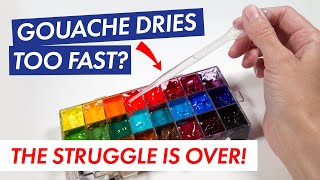 How to keep Gouache from DRYING TOO FAST  How to keep gouache moist longer [upl. by Rheta]