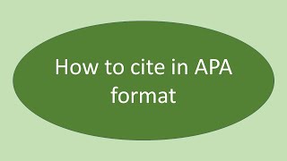 How to cite in APA citation format  citaton and referencing for beginners  APA intext citation [upl. by Bitthia]