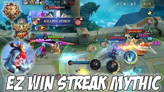 EZ WIN STREAK PAKE HERO TOP EDITH DI EXP LANE MEMBANTAI SEMUA MUSUH DI RANK MYTHIC  Mobile Legends [upl. by Eannaj]