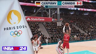 Germany vs Canada  Olympics 2024 Basketball  Bronze Game  NBA 2K24 [upl. by Modie]