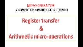 Microoperation in computer architectureHindi  MCS012 [upl. by Lowson694]