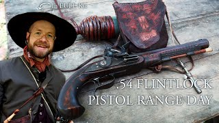 Shooting my 54 FLINTLOCK Kentucky Pistol in full 18th Century Gear  RW Wright Muzzleloading Pistol [upl. by Ila59]