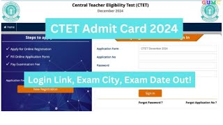 CTET Admit Card 2024  December Session CTET Exam Date Out [upl. by Gard]