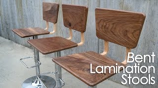 Making a DIY Bent Lamination Bar Stools Upcycled Bar Stools 2018 [upl. by Nairadal]