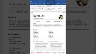 simple curriculum vitae template curriculum tutorial [upl. by Ecirtal]