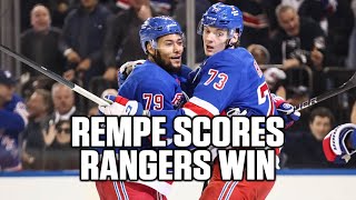 Matt Rempe Scores and the New York Rangers Take Down Washington Capitals [upl. by Grim]