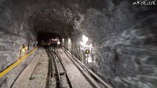 A rare cab ride video of Jungfraubahn  between Jungfraujoch and Kleine Scheidegg Switzerland  4K [upl. by Hacim]