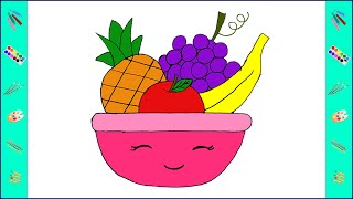 How to draw fruits step by step for beginners  Different types of fruits drawing [upl. by Ociredef]