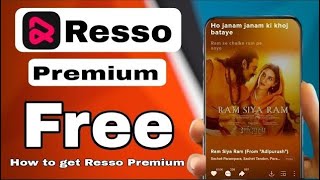 How to get Resso Premium free  Resso premium free me kaise le  Resso ads remove kaise kare [upl. by Danaher]