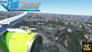 Microsoft Flight Simulator 2020  EPIC WINGVIEW LANDING at Berlin Tempelhof  4K [upl. by Einrae968]