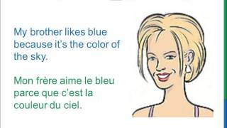 Dialogue 12  English French Anglais Français  My favorite color vocabulary  Ma couleur préférée [upl. by Atteloiv]