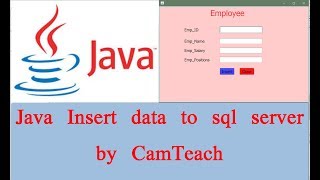 java jdbc  java Insert data to sql server [upl. by Goff]