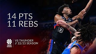 James Wiseman 14 pts 11 rebs vs Thunder 2223 season [upl. by Avie]