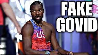 Noah Lyles Fake Covid Diagnosis After Being Rolled In 200m Final [upl. by Ymme]