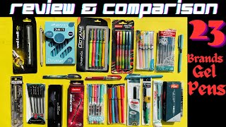 23 Brands Gel Pens  Review amp Comparison [upl. by Kenward]