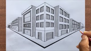 How to Draw a Town in 2Point Perspective [upl. by Arissa854]