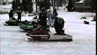 Racing vintage snowmobiles on the ice [upl. by Elisa143]