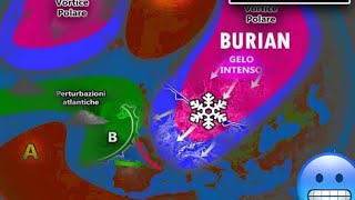 METEO ITALIA arriva il BURIAN Preparatevi a forti tempeste di neve da nord a sud [upl. by Barvick]