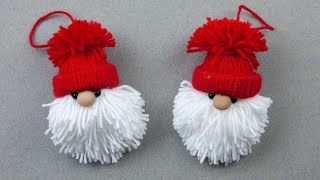 Charming gnome out of woolen  Christmas ornaments  Lets make a cute little gnome gnomediy [upl. by Idnym]