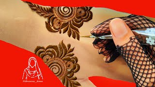 Very Beautiful Khafeef Henna Design  Latest Dubai style Henna Designs tutorial  thouseenshenna [upl. by Ramsden167]