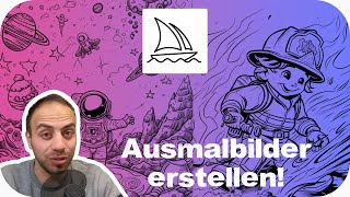 Ausmalbilder für Kinder selber machen  Mit künstlicher Intelligenz in Midjourney Tutorial deutsch [upl. by Ahmad556]