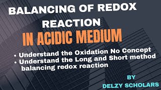 Balancing of Redox Reaction in acid Medium redox electrolysis [upl. by Nerta]