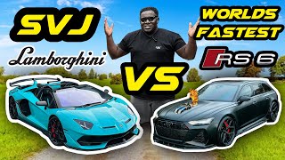 WORLDS FASTEST AUDI RS6 C8 VS LAMBORGHINI SVJ [upl. by Offen]