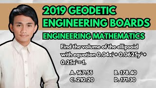 2019 Geodetic Engineering Boards Volume of an Ellipsoid [upl. by Fryd]