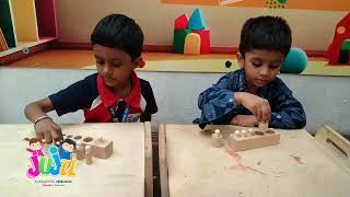 knobbed cylinders activity By kids montessorikids montessoriactivity [upl. by Lomax]