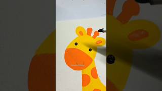 🦒 giraffe drawing shorts art youtube artist colorings [upl. by Romy]