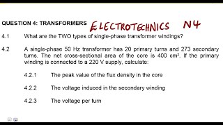 Electrotechnics N4 TRANSFORMERS APRIL 2021 mathszoneafricanmotives [upl. by Gehlbach206]