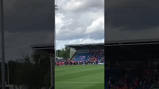 Oldham fans run on pitch as one fan pushes over chesterfield goalkeeper [upl. by Citron73]