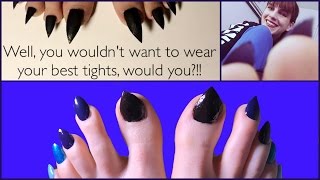 POINTY PEDICURE Stiletto Long Acrylic Toenails Tutorial [upl. by Uticas]