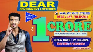 DEAR LOTTERY LIVE DEAR 6 PM 21032024 NAGALAND LOTTERY LIVE DEAR LOTTERY LIVE LOTTERY SAMBAD LIVE [upl. by Nalo564]