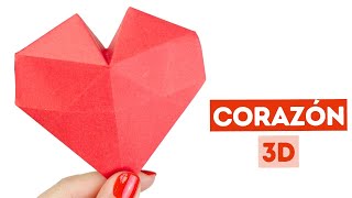 ❤️ Corazón de papel 3d  Origami para san Valentín [upl. by Yatnuhs]